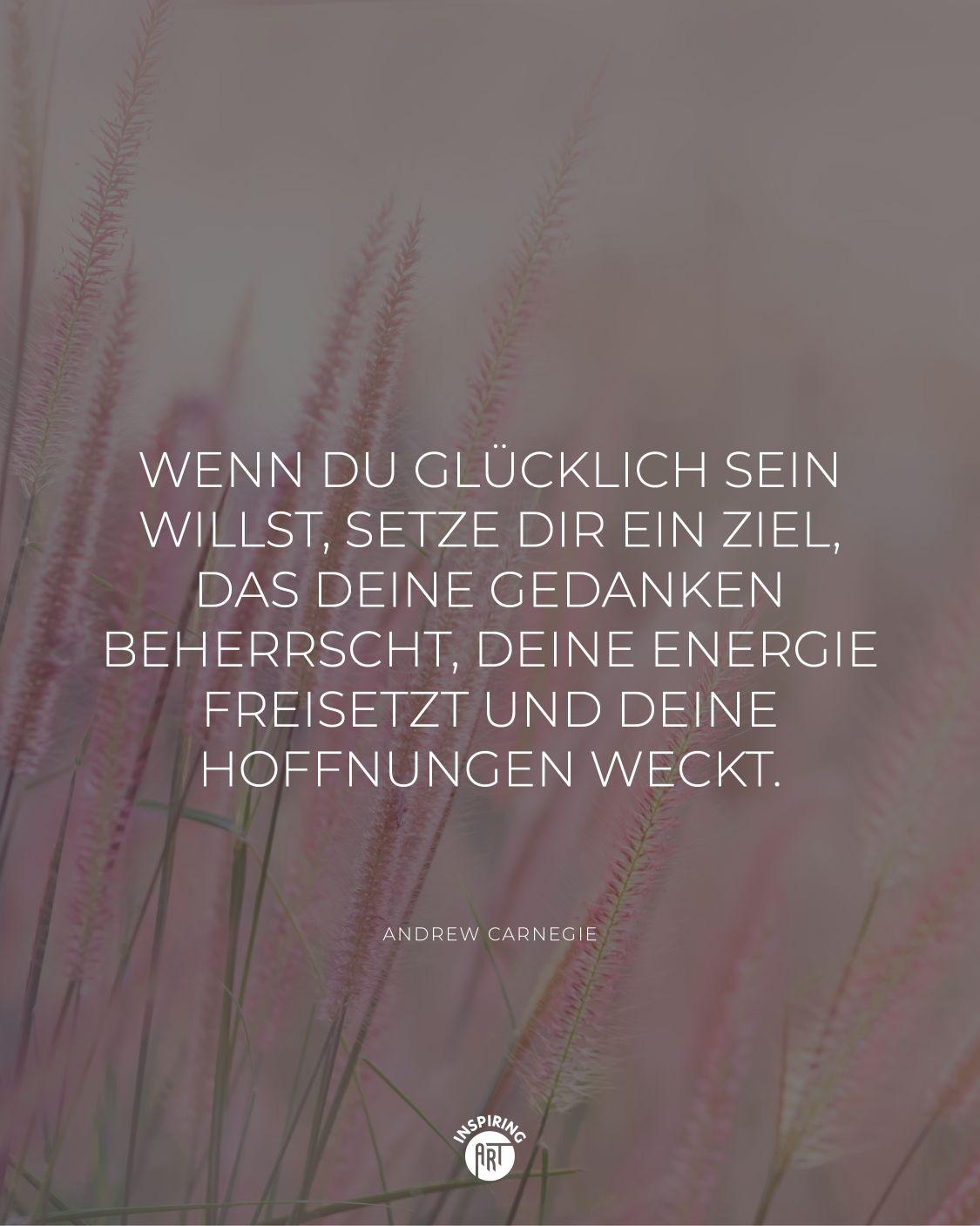 Wenn Du glücklich sein willst, setze Dir ein Ziel, das Deine Gedanken beherrscht, Deine Energie freisetzt und Deine Hoffnungen weckt.
