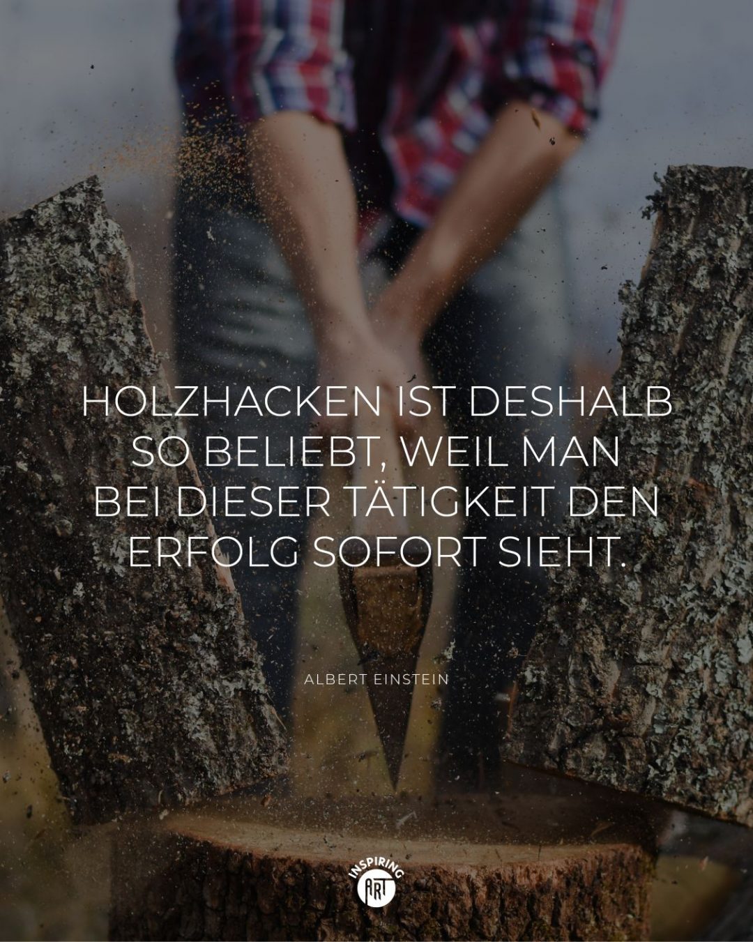 Holzhacken ist deshalb so beliebt, weil man bei dieser Tätigkeit den Erfolg sofort sieht.