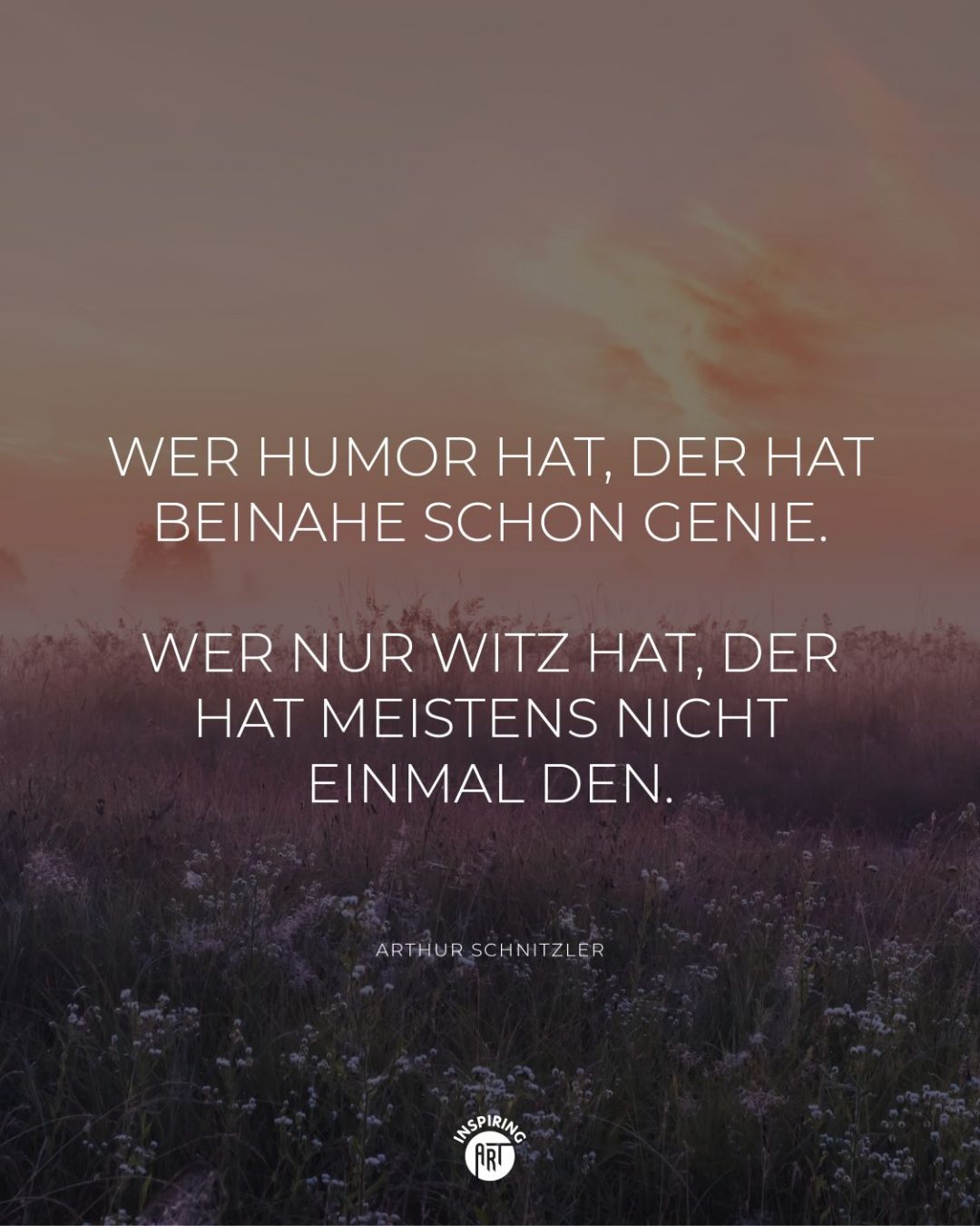 Wer Humor hat, der hat beinahe schon Genie. Wer nur Witz hat, der hat meistens nicht einmal den.