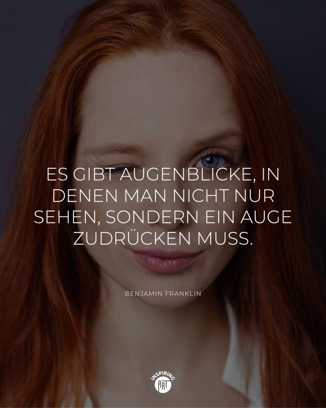 Es gibt Augenblicke, in denen man nicht nur sehen, sondern ein Auge zudrücken muss.